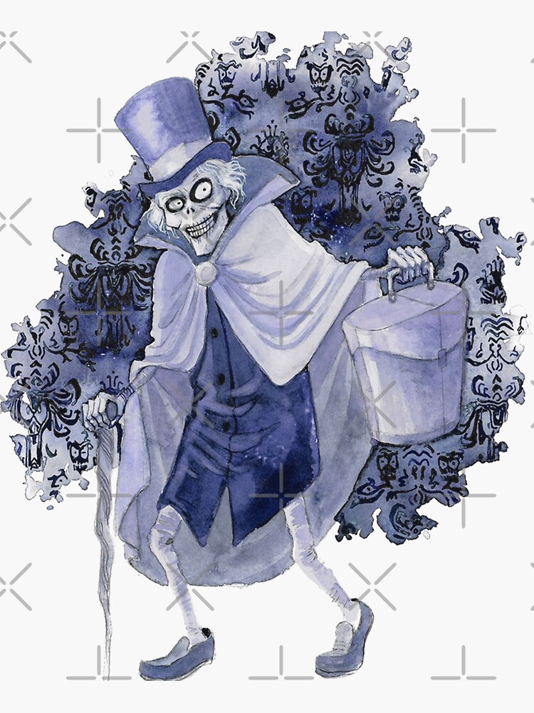 "Haunted Mansion Hatbox Ghost" Sticker for Sale by PPricklepants
