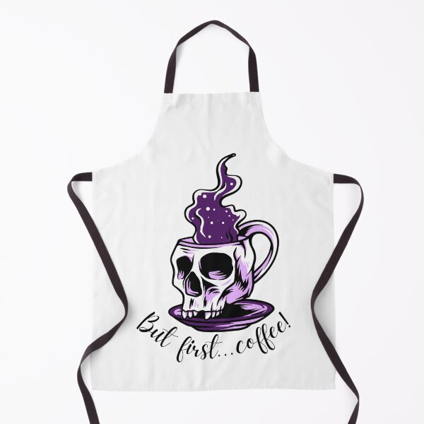 Item preview, But First, Coffee! Slogan Skull Cup Mug & Saucer Purple Colour Design: designed and sold by LifeAndWonder.
