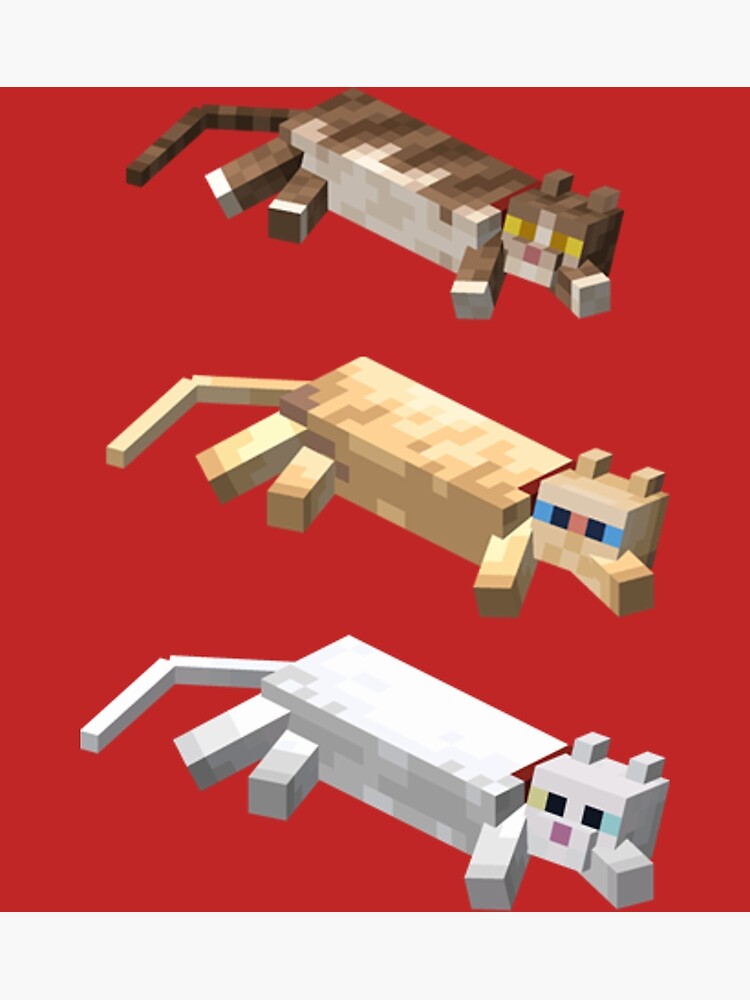 "minecraft cat lying down stickers" Poster for Sale by boscioguidena