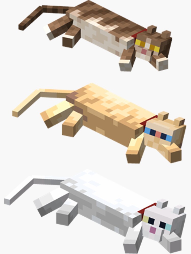 "minecraft cat lying down stickers" Sticker for Sale by boscioguidena Redbubble