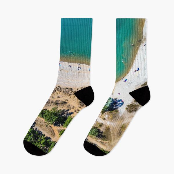 Item preview, Beautiful Blue Lake Beach Drone Shot designed and sold by oneperception.