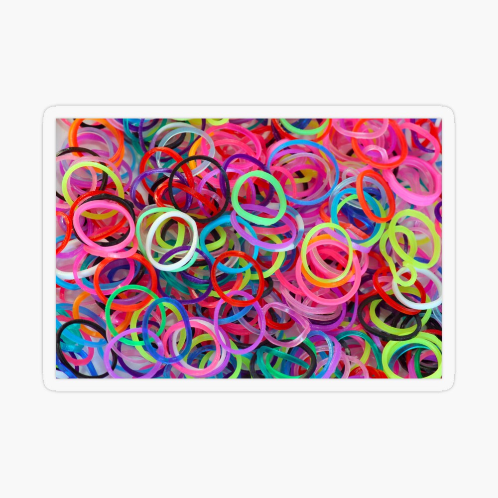 Poster Colorful Rainbow loom bracelet rubber bands fashion 