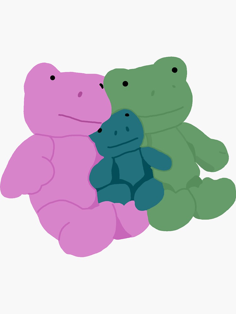 Plushie frog family Sticker by RegalandoColor