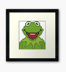 Kermit The Muppets Pixel Character Framed Print