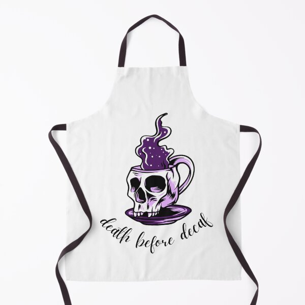 Item preview, Death Before Decaf Slogan Skull Cup Mug & Saucer Purple Colour Design: designed and sold by LifeAndWonder.