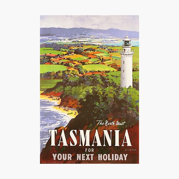 Tasmania Australia Vintage Travel Poster | Tasmanian Tourism Poster Photographic Print