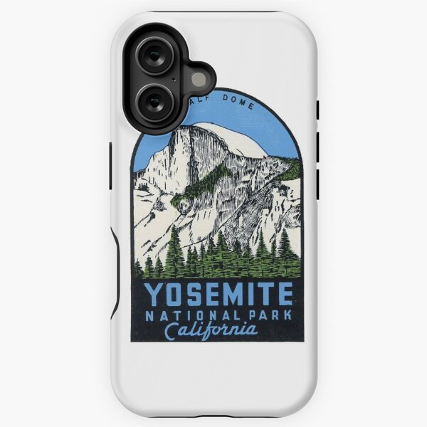 Vista previa del artículo con la obra «Parque Nacional de Yosemite California - Calcomanía Vintage Half Dome», diseñado y vendido por MeLikeyTees.