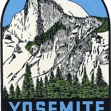 Vorschaubild zum Design Yosemite Nationalpark Kalifornien - Half Dome Vintage Aufkleber von MeLikeyTees