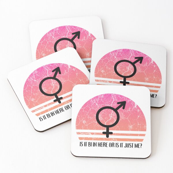 Item preview, Is It Bi In Here Or Is It Just Me Pink Retro Sunset designed and sold by LuckyKermit.