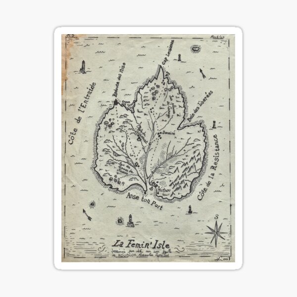 Item preview, The Feminist Island - Vintage Map designed and sold by Loki Propagandart.