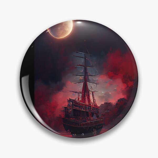 Aperçu de l'œuvre The Black Pearl Sailing Towards a Crimson Moon créée et vendue par Phillip Venter.