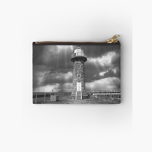 Item preview, Whitby East Pier Lighthouse Monochrome  designed and sold by Alisonchambers2.