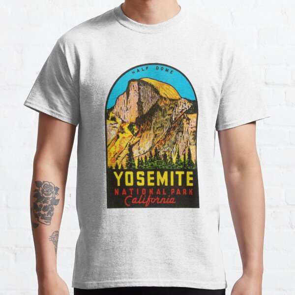 Yosemite National Park Half Dome Vintage Travel Decal/Sticker Classic T-Shirt