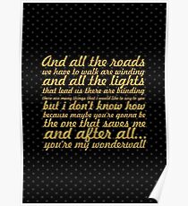 Oasis... “Wonderwall” Song Lyric Poster