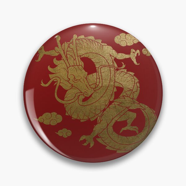 Item preview, Gold Chinese Dragon with Black Background NEW Red designed and sold by SoccaTamam.