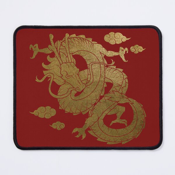 Item preview, Gold Chinese Dragon with Black Background NEW Red designed and sold by SoccaTamam.
