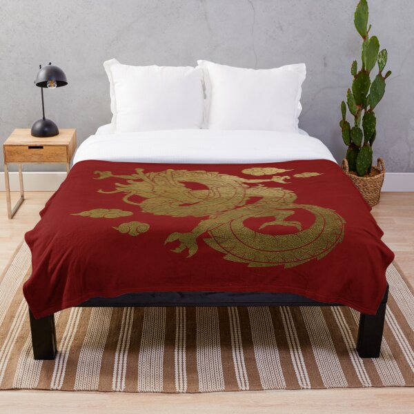 Item preview, Gold Chinese Dragon with Black Background NEW Red designed and sold by SoccaTamam.