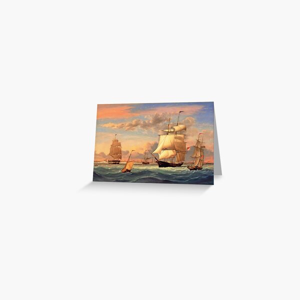 Postcard Little Dutch Boy Fishing Delft Sailboat Drawing Wood