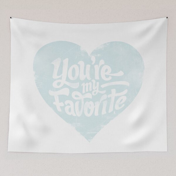 Item preview, You're My Favorite Vintage Heart Design Blue designed and sold by wickedpaper.