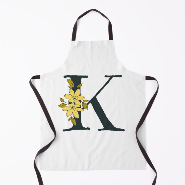 Item preview, Yellow floral K monogram designed and sold by Coffee Lifestyle.