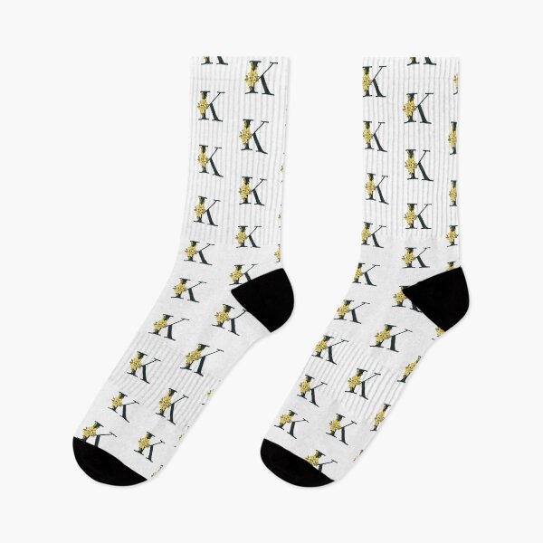 Item preview, Yellow floral K monogram designed and sold by Coffee Lifestyle.