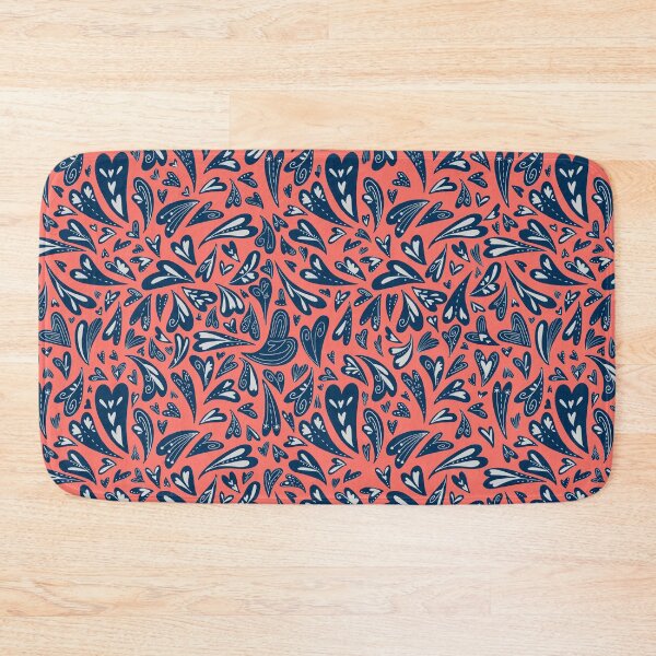 Item preview, Blue hearts on coral designed and sold by Angela Sbandelli.