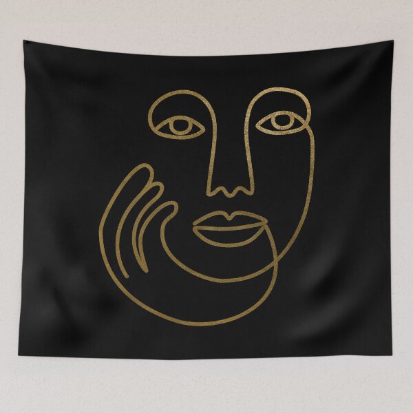 Item preview, Copy of Ethnic Woman Face One Line Art Drawing / white designed and sold by SoccaTamam.