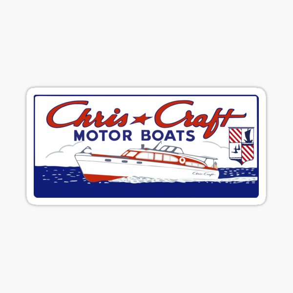 Chris-Craft 26 Ft. Super Cruiser Boat Ad Sticker by Big 88 Artworks - Fine  Art America