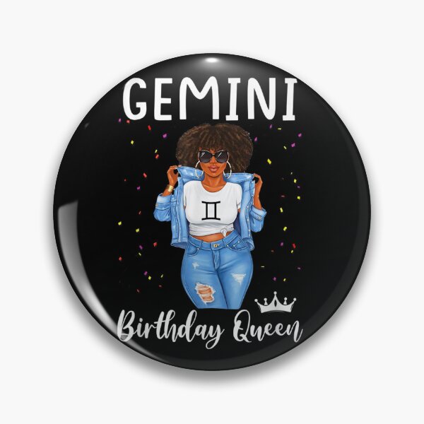 Item preview, Gemini Zodiac Birthday Queen Melanin Afro Black Womens  designed and sold by andrewbashfordb.