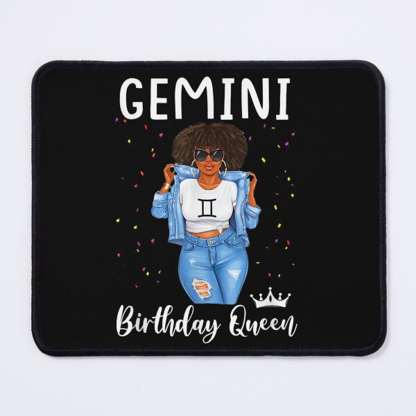Item preview, Gemini Zodiac Birthday Queen Melanin Afro Black Womens designed and sold by andrewbashfordb.