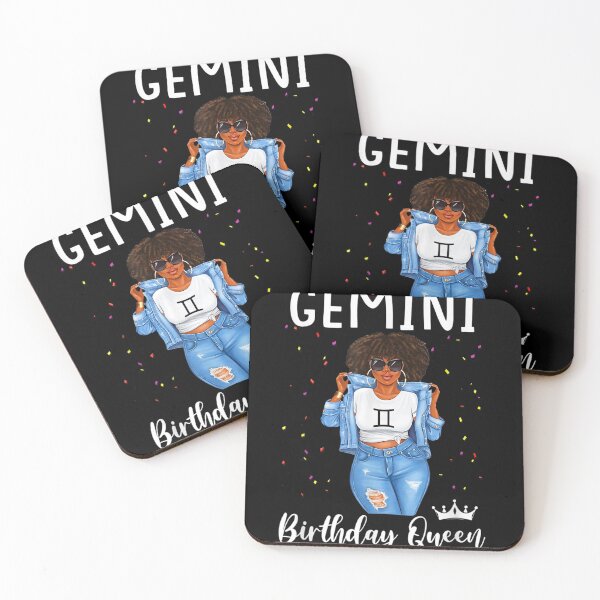 Item preview, Gemini Zodiac Birthday Queen Melanin Afro Black Womens  designed and sold by andrewbashfordb.