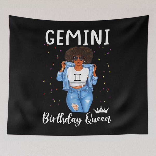 Item preview, Gemini Zodiac Birthday Queen Melanin Afro Black Womens  designed and sold by andrewbashfordb.