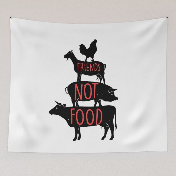 Item preview, Friends Not Food - vegan funny  designed and sold by ONPINI.