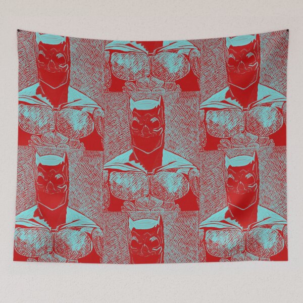 Item preview, A Dark Ronin Stares into Your Soul Artwork (red/light blue) designed and sold by DMcK Designs.