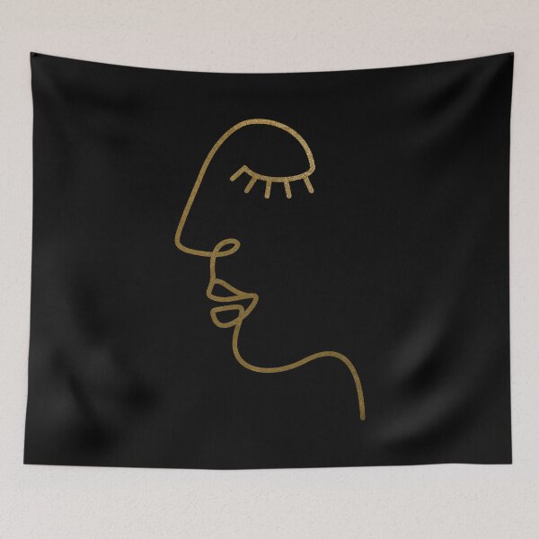 Item preview, Ethnic Woman One Line Art Modern Minimalism / golden print designed and sold by SoccaTamam.