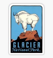 Glacier National Park Montana Vintage Decal - Mountain Goat Sticker