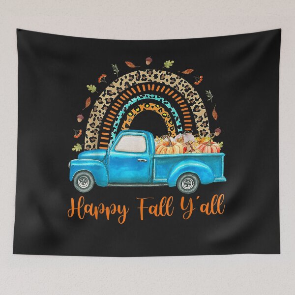 Item preview, Rainbow Happy Fall Y'all Pumpkin Truck Autumn Tree Fall designed and sold by TaraxDoolittle.