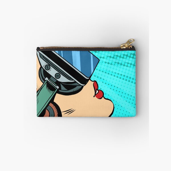 Item preview, Retro girl with glasses virtual reality, VR Head Set , Funny VR Gifts For Gamers, Virtual Reality Comic designed and sold by Pointit.