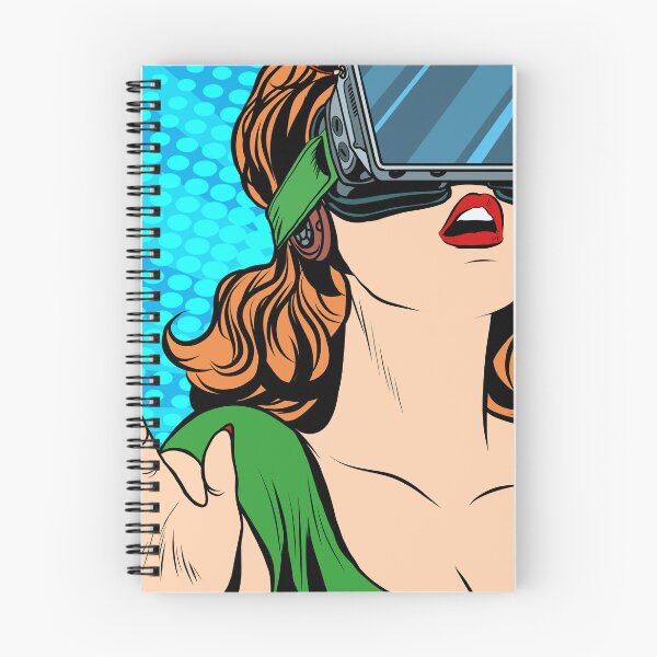 Item preview, OMG emotions from virtual reality retro girl, VR Head Set , Funny VR Gifts For Gamers, Virtual Reality Comic designed and sold by Pointit.