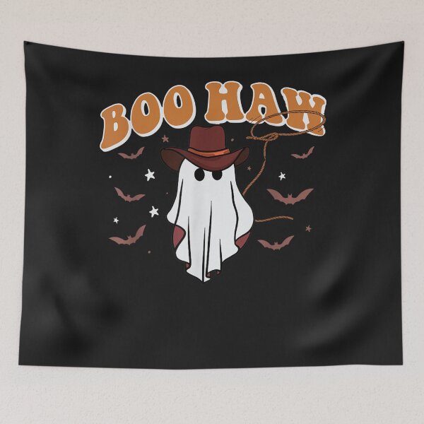 Item preview, Retro Halloween Boo Haw Ghost Funny Cowboy Cowgirl Western designed and sold by TaraxDoolittle.