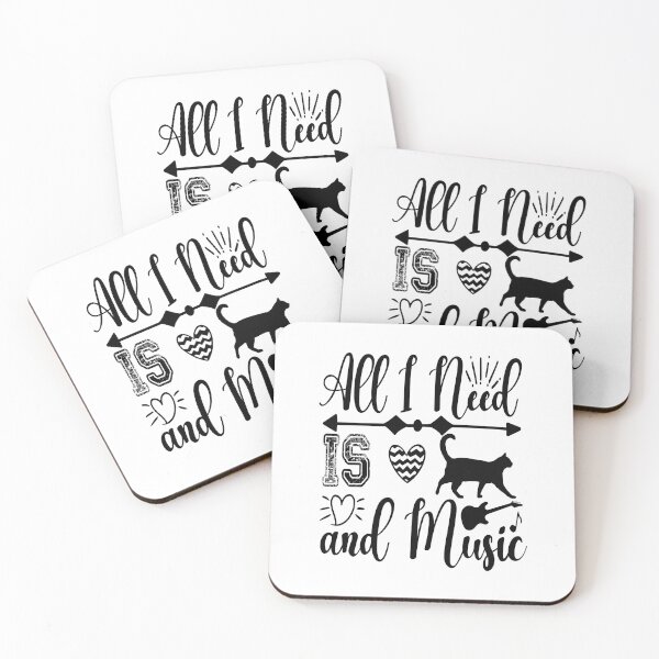 Item preview, ALL I NEED IS LOVE CATS AND MUSIC.T-shirts essentiel;stickers,mugs.. designed and sold by artanddesigntop.