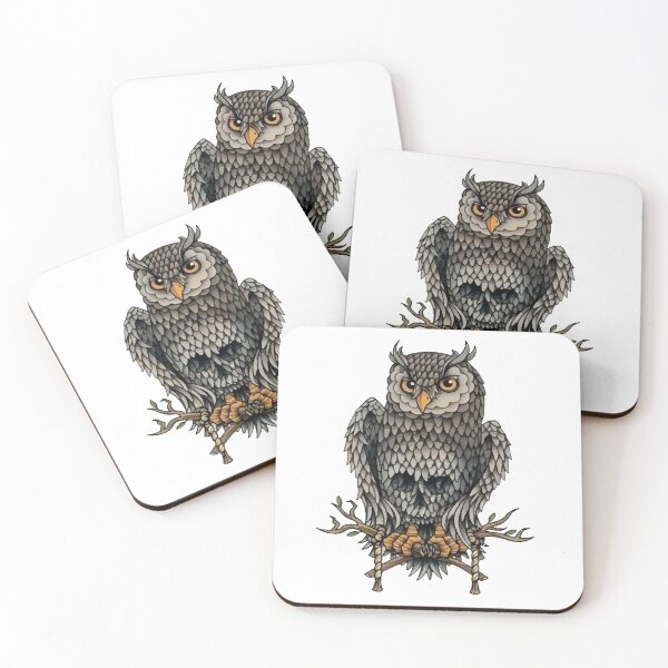Item preview, charming owl with hidden skull designed and sold by Mythmelted.