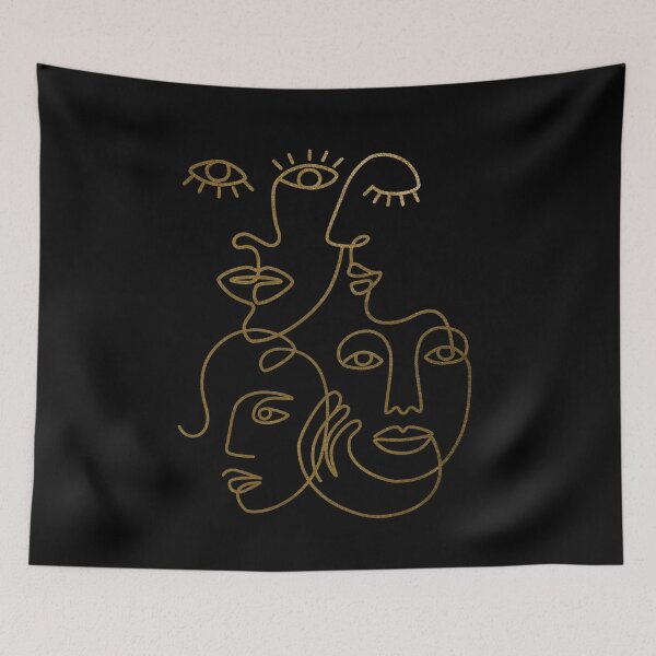Item preview, Copy of 4 Ethnic Women One Line Art Drawing / white designed and sold by SoccaTamam.