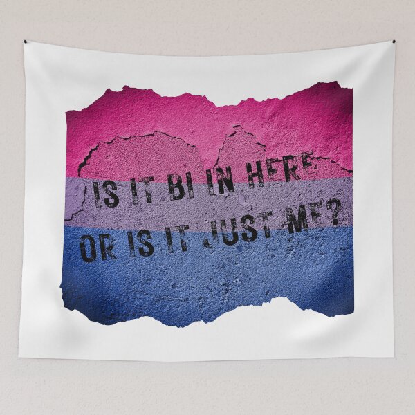 Item preview, Is It Bi In Here Or Is It Just Me Wall With The Bisexual Colors designed and sold by LuckyKermit.