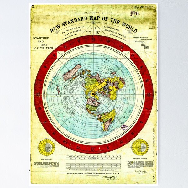 Item preview, Gleason's Flat Earth designed and sold by PETRIPRINTS.