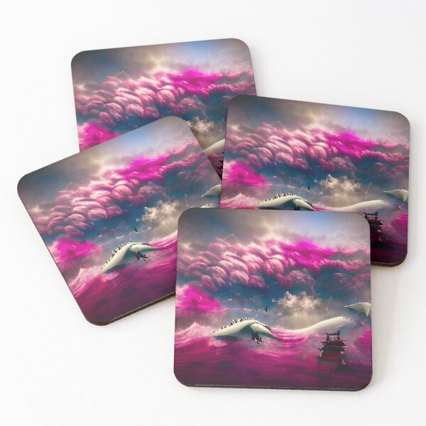 Item preview, White whales in magenta clouds designed and sold by BrankoTrpevski.