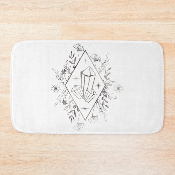 Item preview, Witchy Crystal Gem Floral Flower Diamond | Black, Grey & White: designed and sold by LifeAndWonder.