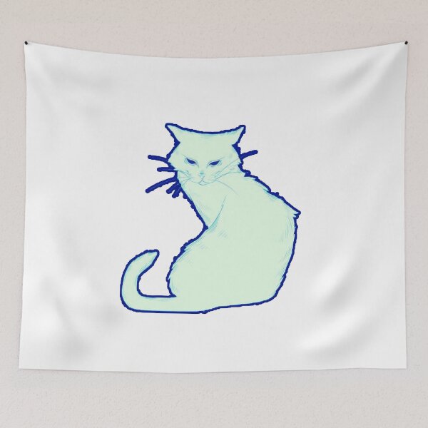 Item preview, cute white cat designed and sold by ONPINI.