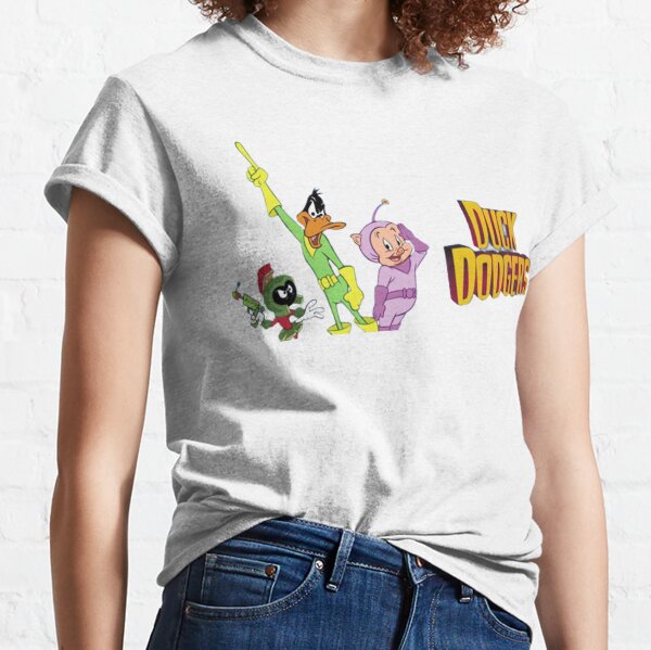  Looney Tunes Duck Dodgers Duo Poster T-Shirt : Sports & Outdoors