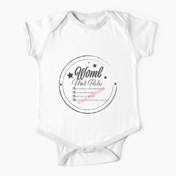 Womb Mate Rules Short Sleeve Baby One-Piece